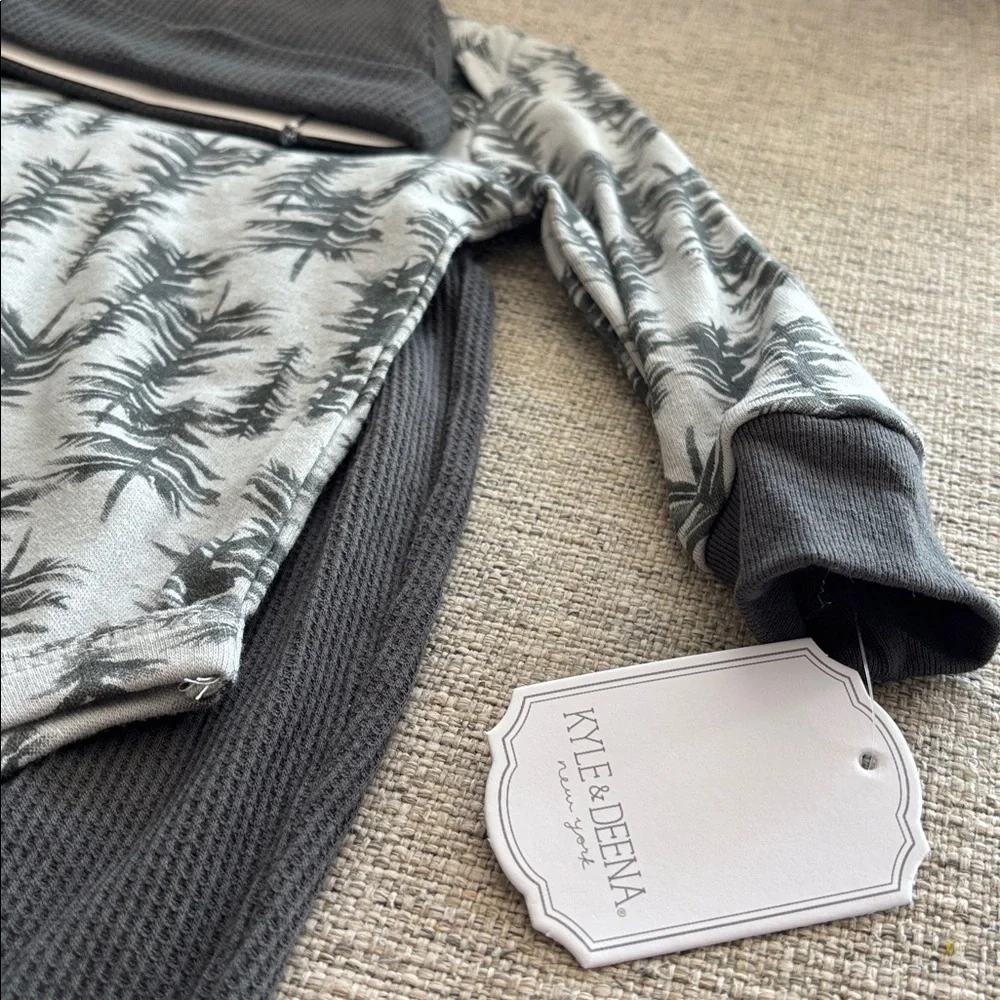 Kyle & Deena Cutie Pie Baby 2tone grey thermal texture cotton blend 3 piece set